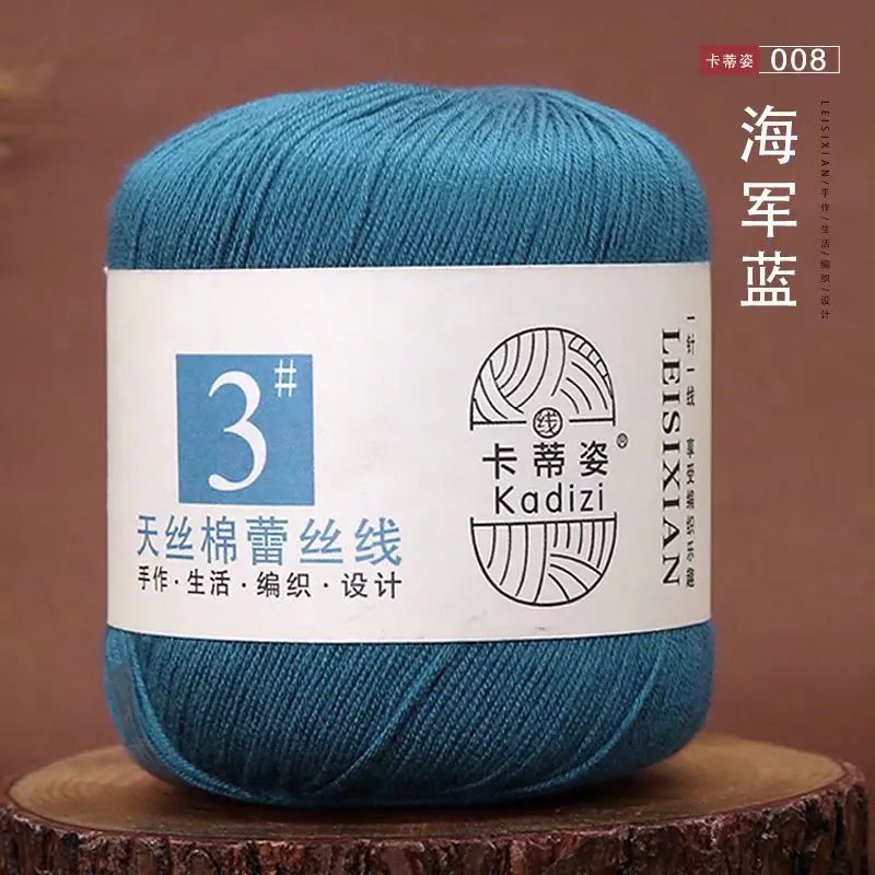 Fils de dentelle en coton mercerisé, fils de dentelle au crochet, broderie à la main, artisanat d'art, couvertures de bricolage, écharpe et pull, taille 3, # 100%