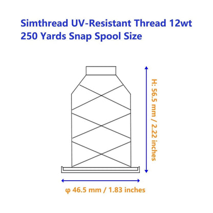 Simthread Fil collé 100 % polyester résistant aux UV, 250 yards, Tex 69 (12wt)