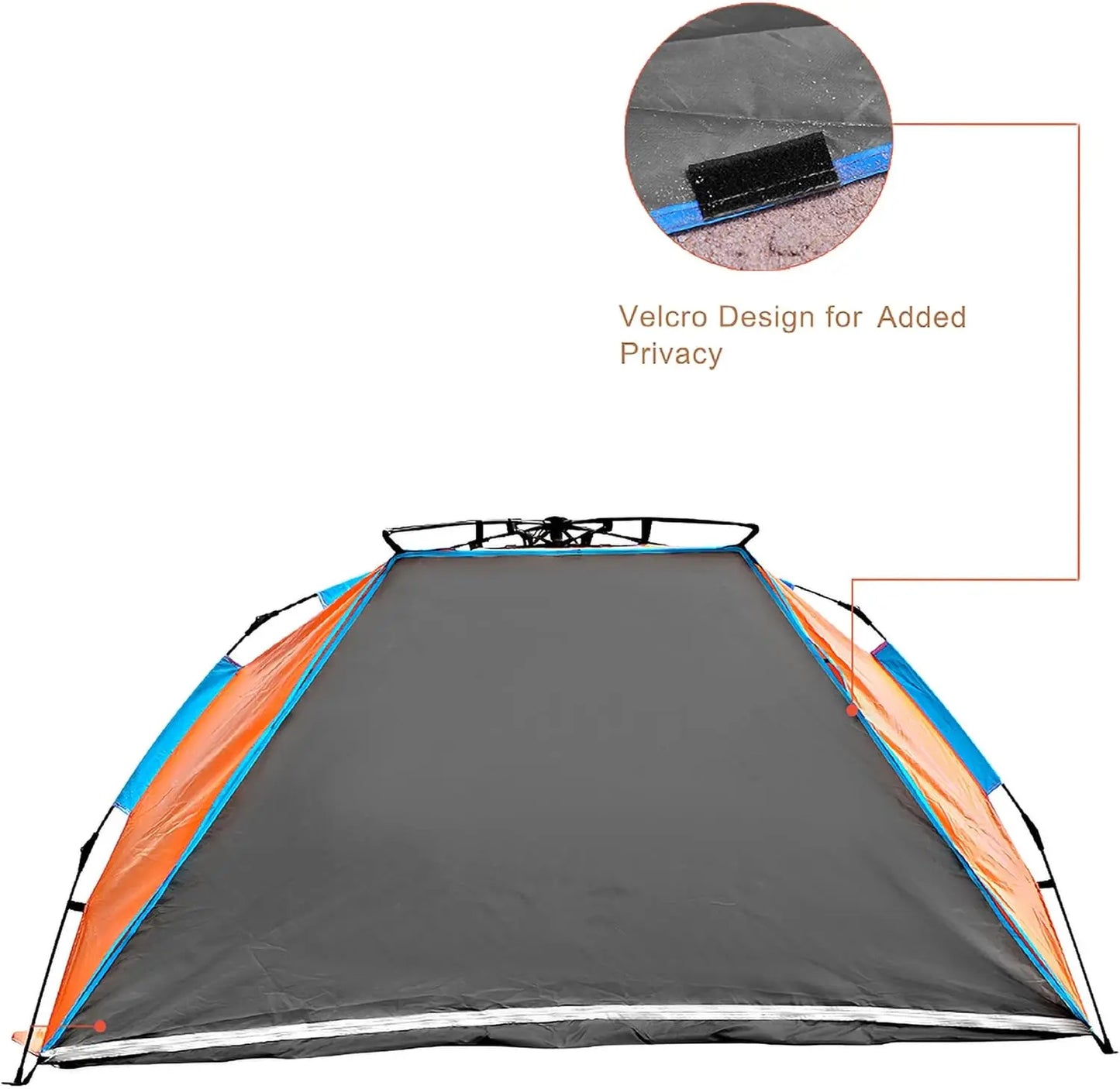 Tente de plage extra large pour 4 personnes - Abri solaire portable avec sac de transport, piquets et poches à sable pour le camping, la randonnée et la pêche
