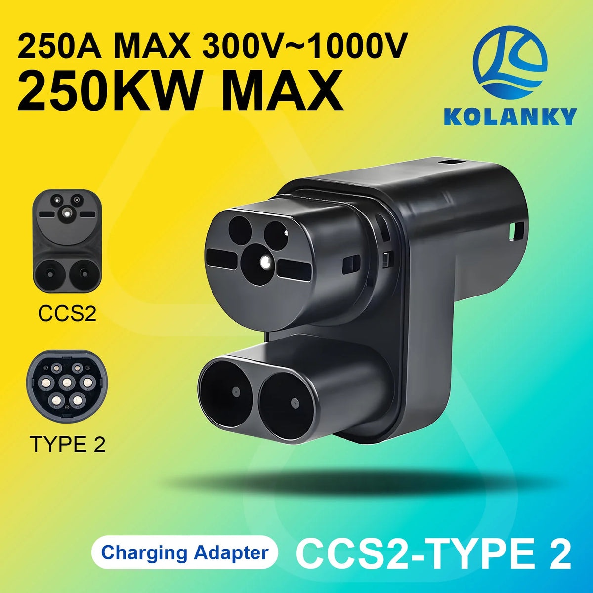Kolanky CCS2 à Type2 CCS2 adaptateur de compresseur convertisseur de charge de véhicule électrique pour Tesla modèle S X avant l'année 2016 voitures