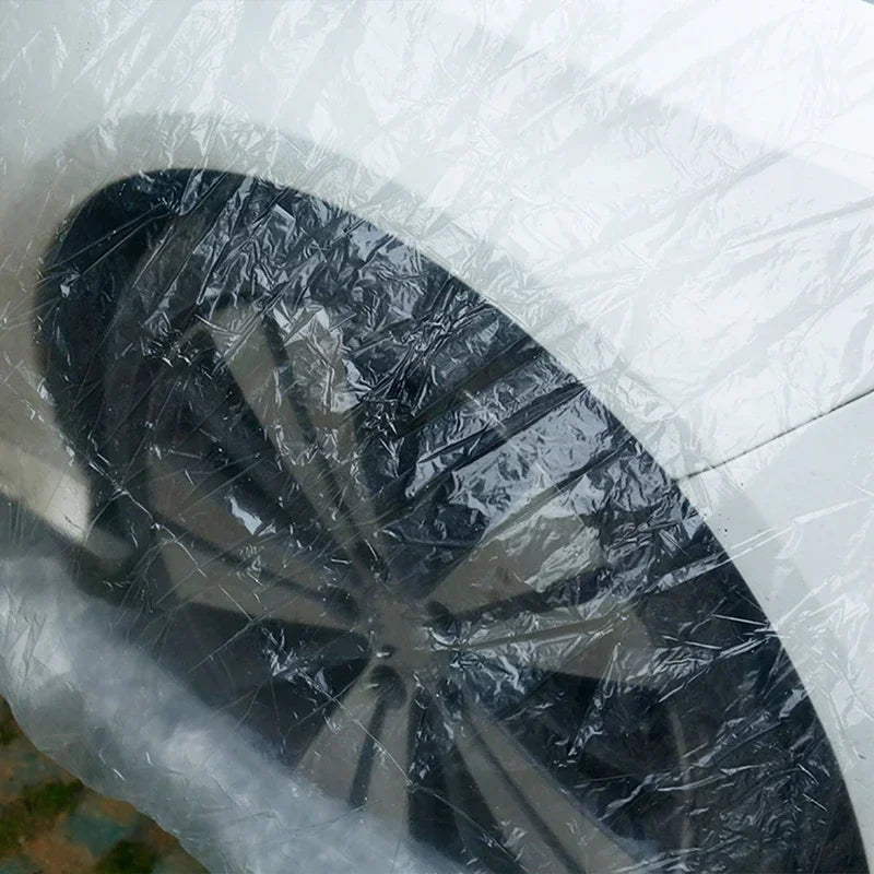 Housse de protection universelle pour voiture, couverture transparente PE avec bande élastique, résistante à la pluie et à la poussière, anti-rayures, bouclier de protection complet pour voiture