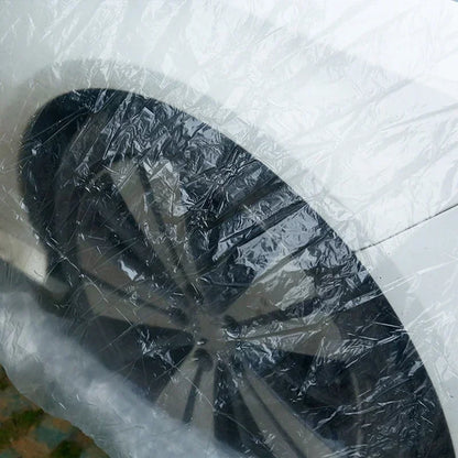 Housse de protection universelle pour voiture, couverture transparente PE avec bande élastique, résistante à la pluie et à la poussière, anti-rayures, bouclier de protection complet pour voiture