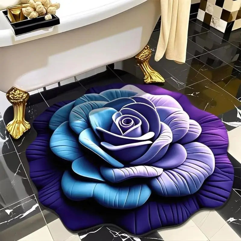 Tapis de sol en forme de fleur, tapis de sol en forme de pivoine souple, durable, 40x40cm/60x60cm, antidérapant, absorbant, pour salle de bain, salon