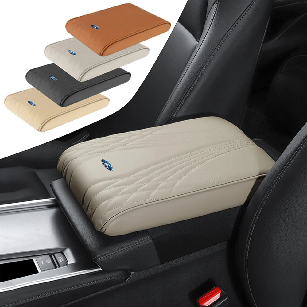 Tapis d'accoudoir de voiture en cuir PU, coussin de protection pour console centrale, pour Ford Focus Mustang MK7 Mondeo Fusion ST, accessoires