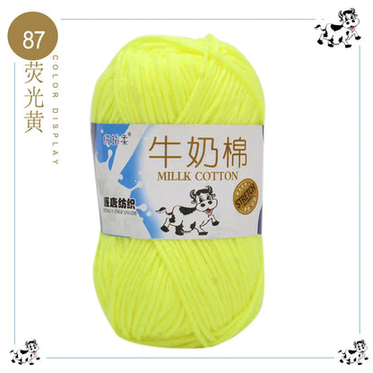 Fil à tricoter en coton au lait, 5 brins, 50g, pour bricolage de sacs de poupée, fil, écharpe, chaussettes