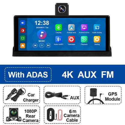 Srnubi 10.26 ''4K ADAS Dashcam voiture DVR Android Auto Carplay écran automobile système Intelligent enregistreur vidéo moniteur rétroviseur