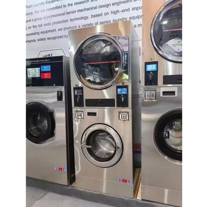 Combinaison laveuse et sèche-linge empilés à pièces