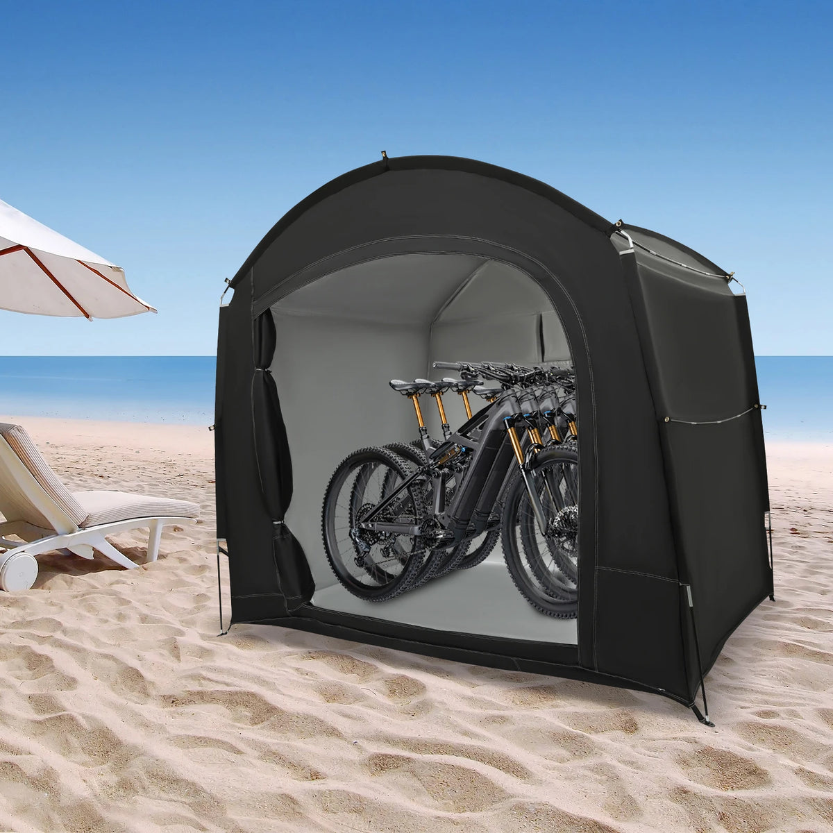 Abri de rangement de vélo pour 1-4 vélos, tente d'abri de vélo Portable et étanche 220x150x185cm, couverture de pare-soleil pliable en tissu Oxford 210D
