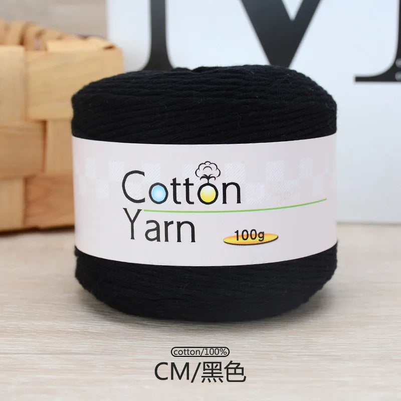 100 g/rouleau fil de coton pur coloré bébé fil de coton doux gros bébé coton Crochet tricots bricolage fil à tricoter à la main