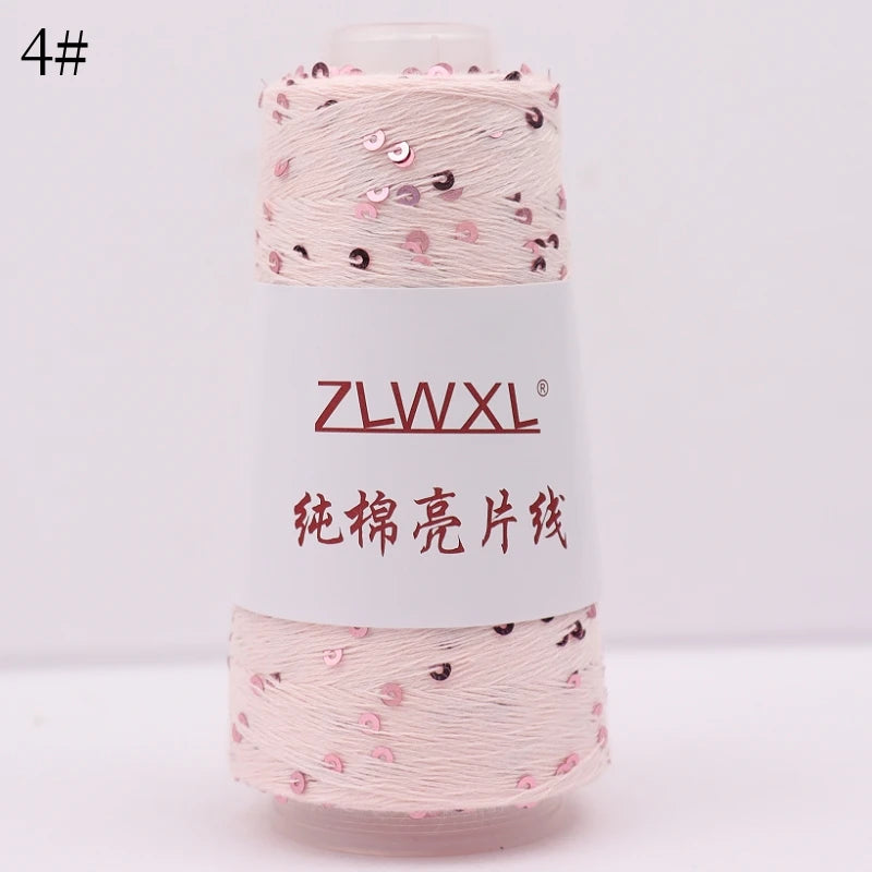   Блэк – fil de coton à paillettes, 100g, 800M, 3mm, décoration tricotée, crochet à la main, tricot jaune