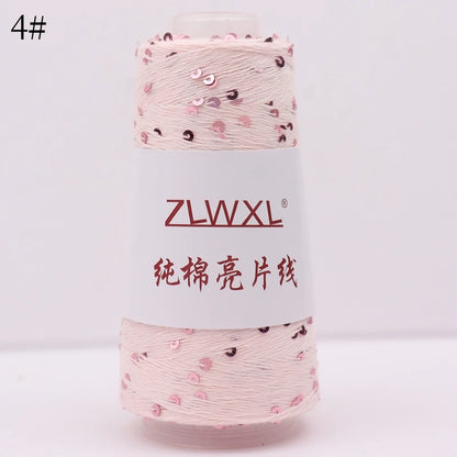   Блэк – fil de coton à paillettes, 100g, 800M, 3mm, décoration tricotée, crochet à la main, tricot jaune