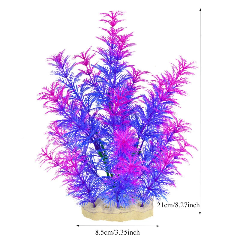 Plantes artificielles décoratives pour aquarium, herbe aquatique en plastique pour décorations d'aquarium, accessoires pour aquarium, plantas acuario