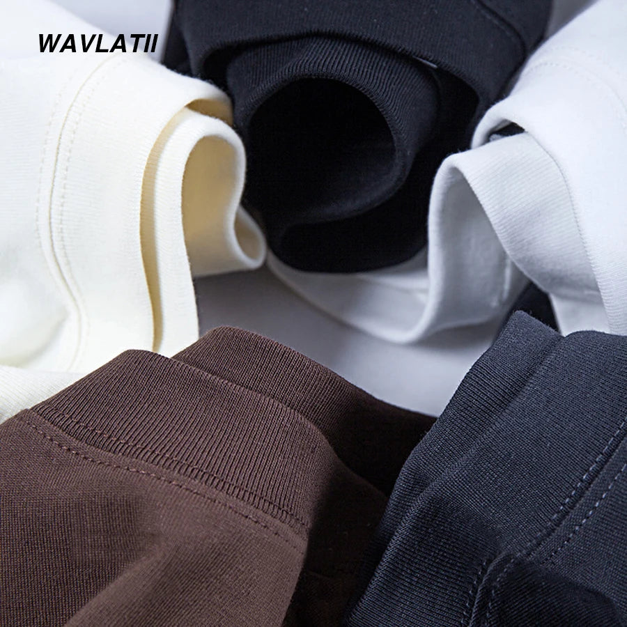 WAVLATII-تي شيرت رجالي ونسائي يسمح بالتهوية، ملابس الشارع كاجوال، أبيض، أسود، أساسي، صيفي، Y-for Young، جديد، 260، 101WMT2401