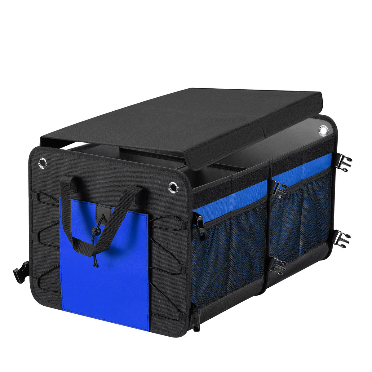 Organisateur de coffre SUV, organisateur de voiture, boîte de rangement pliable multi-compartiments pour accessoires de voiture pour femmes et hommes, fond antidérapant