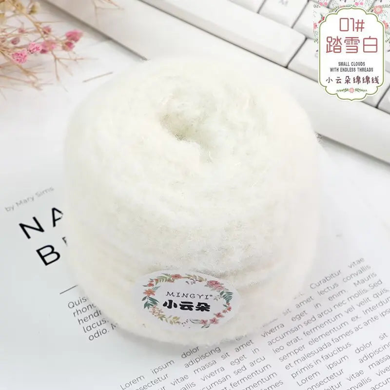 100g/boule 6 brins de fil de coton nuage tissé à la main bricolage gaufre écharpe chapeau bébé fil balle