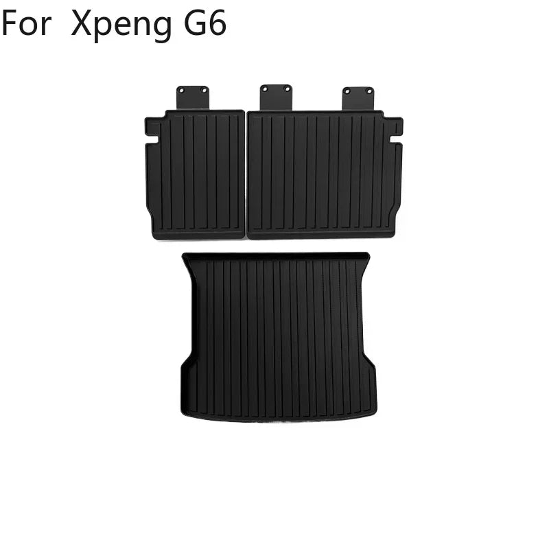 Pour Xpeng G6 2025-2023 tapis de sol tapis de coffre tous temps avant arrière tapis de doublure de chargement, accessoires de coussinets de pied antidérapants imperméables
