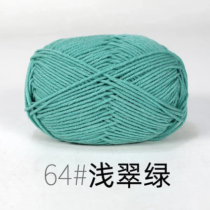 Fil de Lanas teint en coton au lait, 86 couleurs, 4 plis, pour bébé, chapeau, écharpe, pull, poupées, artisanat fait à la main
