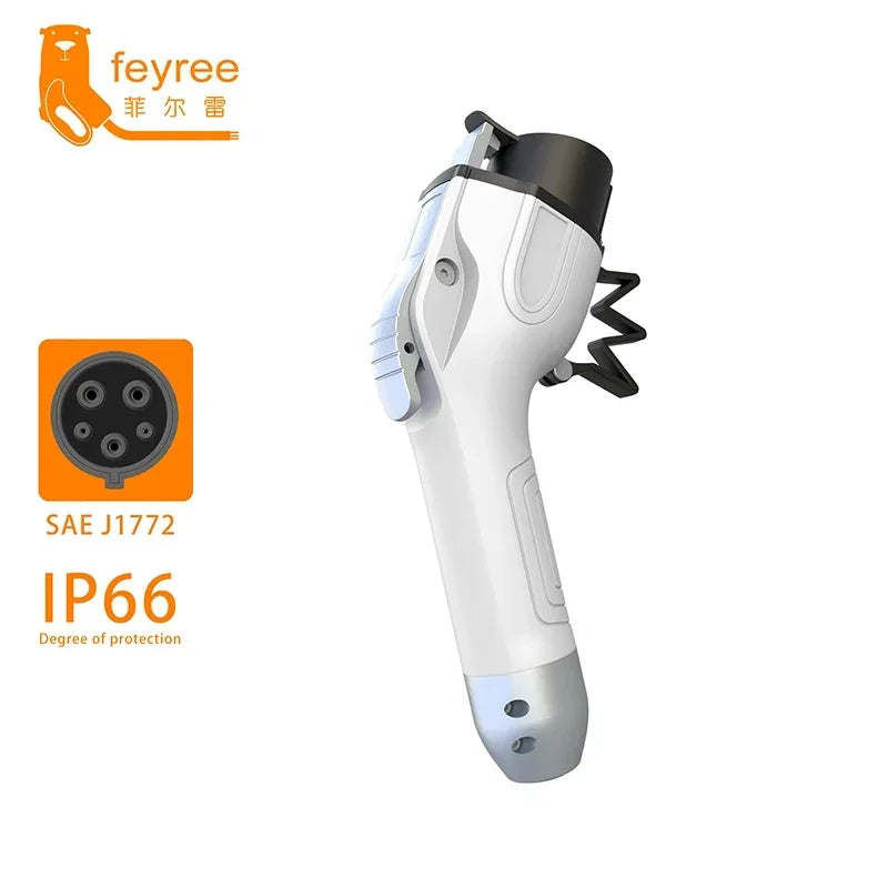 قابس شاحن السيارة الكهربائية Feyree Type1، 16 أمبير 3.5 كيلو واط / 32 أمبير 7 كيلو واط، موصل أحادي الطور SAE J1772 لمحطة شحن السيارات الكهربائية