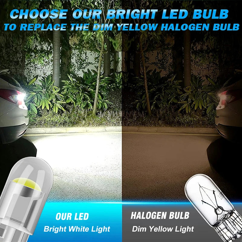10 pièces nouveau W5W LED Canbus T10 lumières de voiture pièces intérieures en verre ampoules blanc rouge bleu Auto plaque d'immatriculation lampe dôme feux de lecture 6000K
