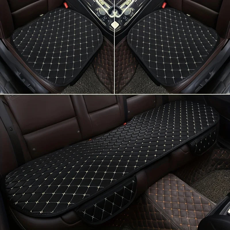 Kcimo 3 pièces coton et lin housse de siège de voiture ensemble universel housse de siège de voiture coussin protecteur de siège de voiture intérieur accessoires de voiture
