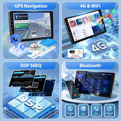Autoradio Hikity 9 pouces 4G pour Ford Fiesta 2009-2014, lecteur multimédia vidéo, Carplay, Android Auto, 8 cœurs, WIFI, 4G, GPS, Mirrorlink, BT