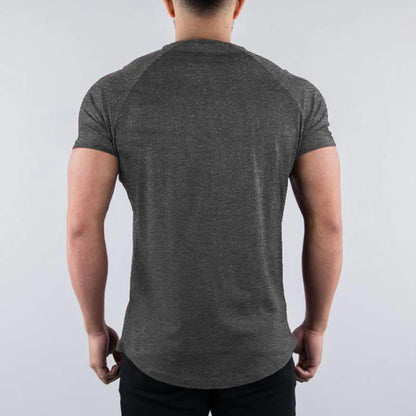 Hommes été maigre T-Shirt style décontracté à manches courtes t-shirt mâle gymnase Fitness Sport couverture en coton homme course entraînements sweat vêtements