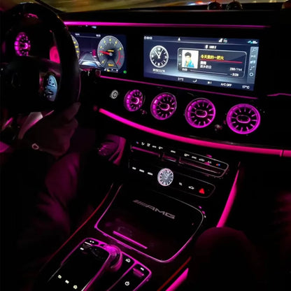 Évent de Turbine avant avec lumière ambiante, 64 couleurs, pour mercedes-benz A/B/C/E/S/G/V/CLA/GLA/GLB/GLC classe