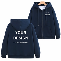 Sweat à capuche 100% coton, Logo personnalisé, décontracté, fermeture éclair, impression, Design d'entreprise, qualité, sweat-shirt fin, broderie, marque de personnalité