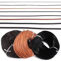 Cordons ronds en cuir de vache véritable, 2 à 5 mètres/lot, 1 à 5mm, pour la fabrication d'ornements, artisanat, vêtements, accessoires de charme