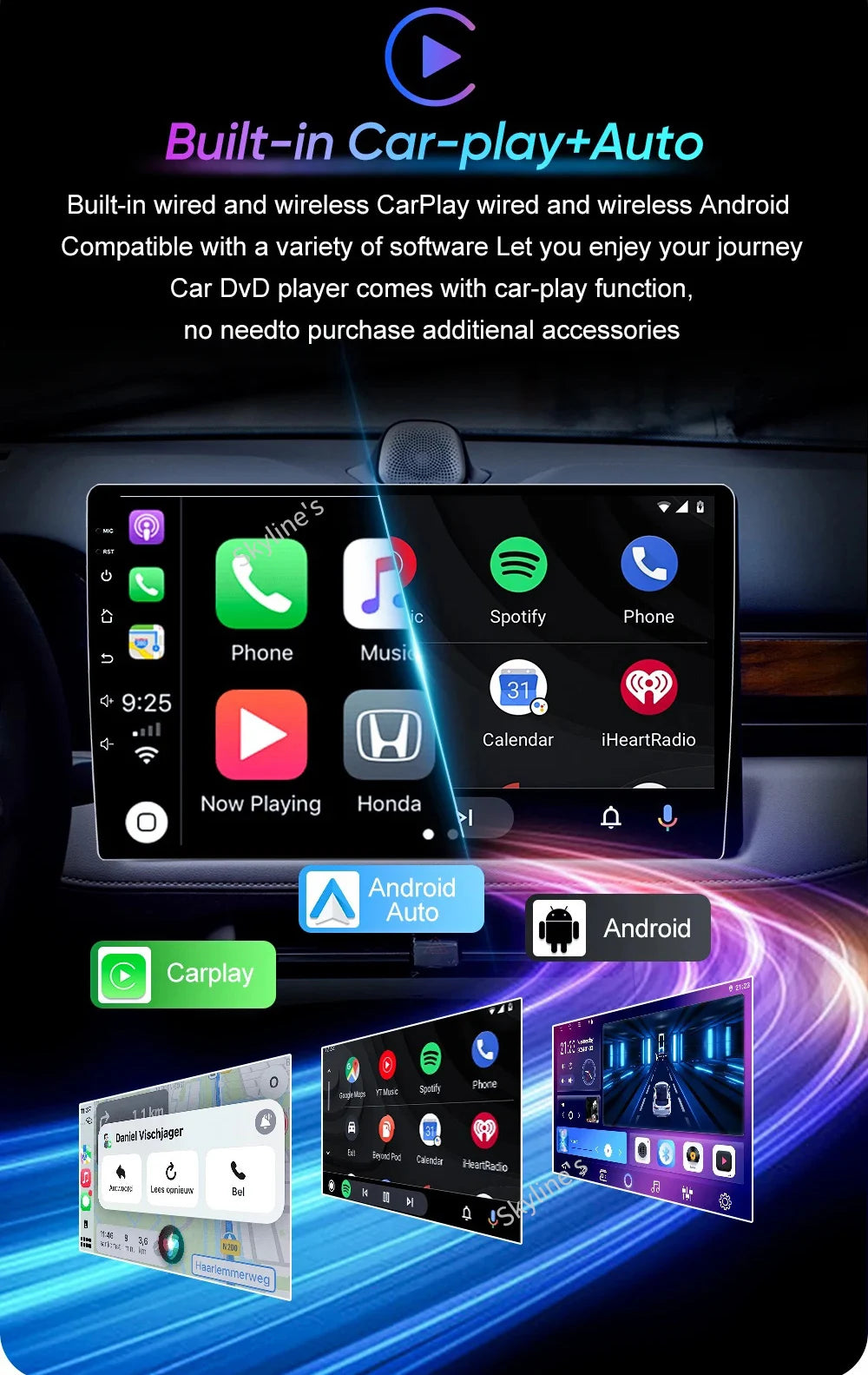 Autoradio Android 15 pour Peugeot 207 CC 207CC 2006 - 2015 sans fil Carplay Android Auto stéréo lecteur multimédia WiFi 4G 2 Din