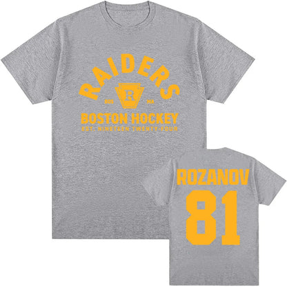 TV chauffé rénov Llya Rozanov 81 Boston Raiders T-shirt femmes hommes vêtements à manches courtes coton mode T-shirt imprimé graphique T-shirt