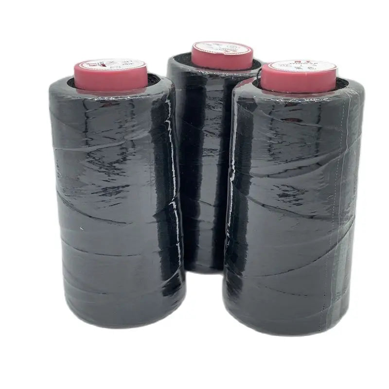 1 rouleau de fil de coton noir pour tissage de cheveux, avec cadeau, 1 aiguille incurvée C de 6.5cm