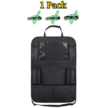 Organisateur de dossier de siège de voiture, 10 poches de rangement avec écran tactile, support de tablette, protecteur pour enfants, accessoires de voiture