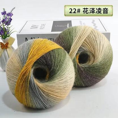 Fil de laine arc-en-ciel 200 g/ensemble, pour tricoter, châles, écharpes, pulls, vestes, chapeaux, bricolage, fil de teinture à Segment doux et confortable