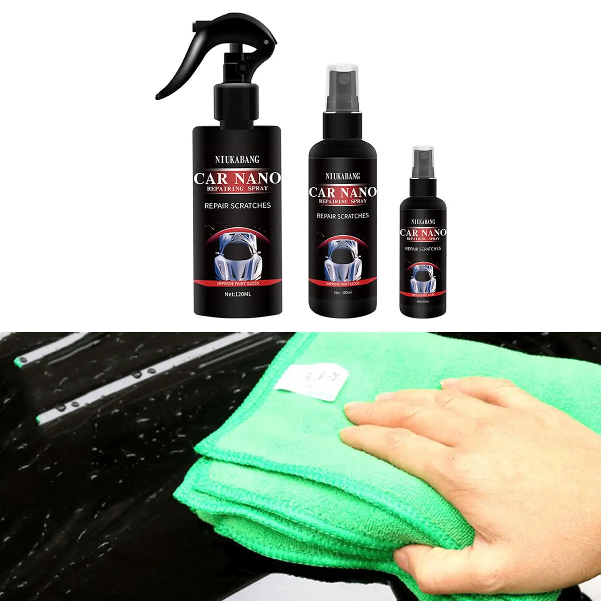 Revêtement de réparation Nano pour rayures de voiture, liquide d'oxydation par pulvérisation, verre Super hydrophobe