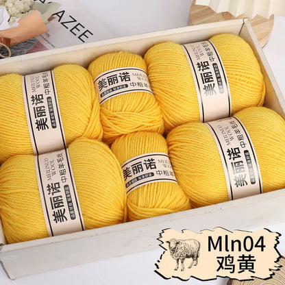 Fil de laine mi-épais pour chaussettes, tricot à la main, pull, pantalon, foulards, vêtements en cachemire mérinos, fil de Crochet doux pour bébé, 500 g/ensemble