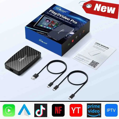 OTTOCAST Play2 vidéo Pro Carplay Ai Box adaptateur automatique Android sans fil intégré Youtube Netflix pour VW Benz Ford 99% de voitures