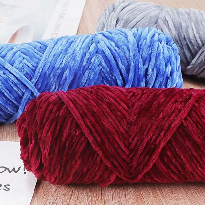 Fil de velours doux en Chenille, mélange de laine tricotée au Crochet, écharpe faite à la main, manteau, couverture et chapeau pour bébé, 95g