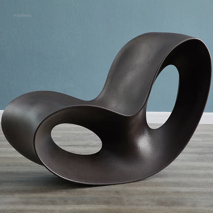 Chaise longue en plastique légère et luxueuse, Chaise à bascule d'extérieur moderne, créative, paresseuse, pour loisirs, maison, balcon, salon