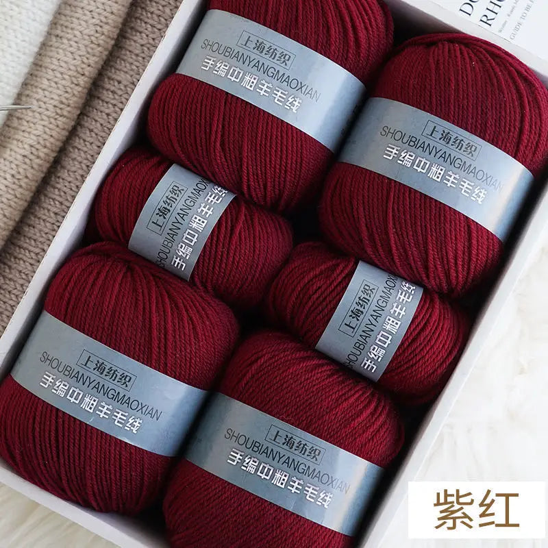 Fil de cachemire d'épaisseur moyenne, 500 g/ensemble, 4 plis, pour tricot au Crochet à la main, pull et pantalon, laine chaude, fil de laine 100%, doux pour la peau