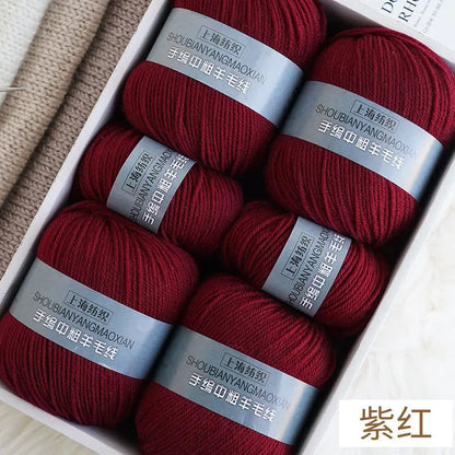 Fil de cachemire d'épaisseur moyenne, 500 g/ensemble, 4 plis, pour tricot au Crochet à la main, pull et pantalon, laine chaude, fil de laine 100%, doux pour la peau