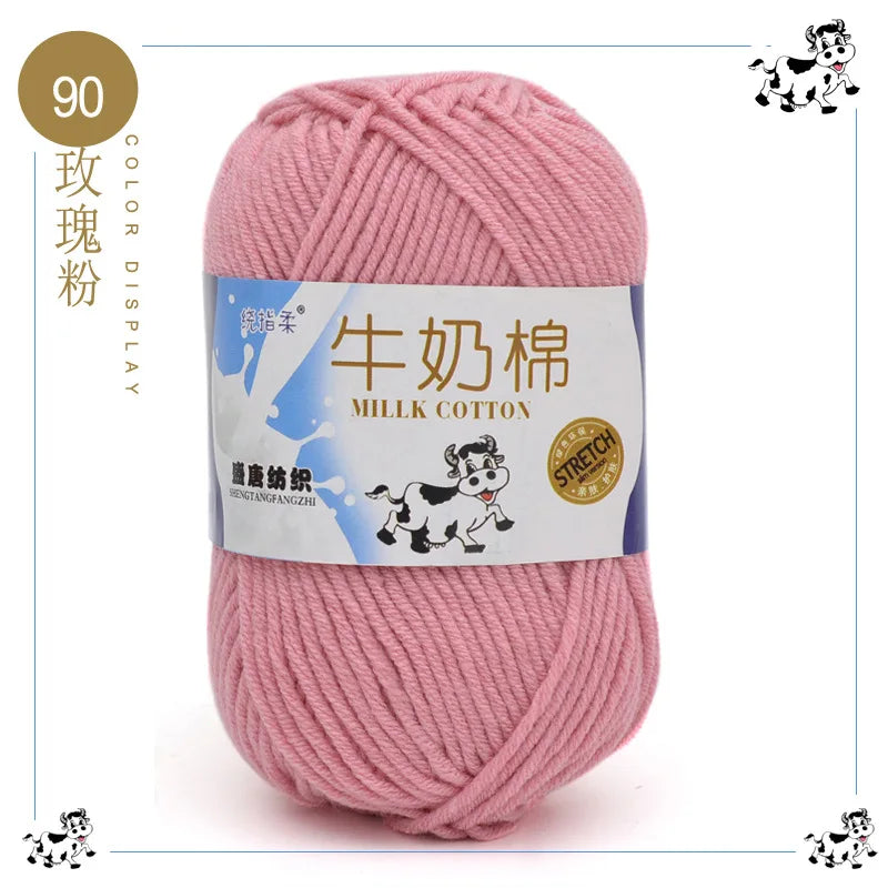Fil à tricoter en coton au lait, 5 brins, 50g, pour bricolage de sacs de poupée, fil, écharpe, chaussettes