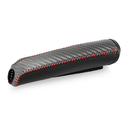 Housse de frein à main en cuir et Fiber de carbone pour voiture, manchon de Protection, accessoires d'intérieur de voiture