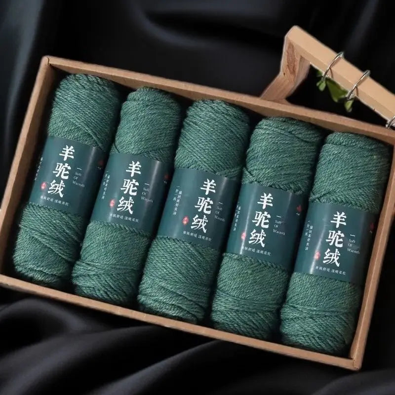 Fil de laine d'alpaga et cachemire, 500 g/ensemble, pour vêtements au Crochet, chapeaux, gants, moyennement épais, 3 plis, fil de laine tricoté à la main de haute qualité, gonflé