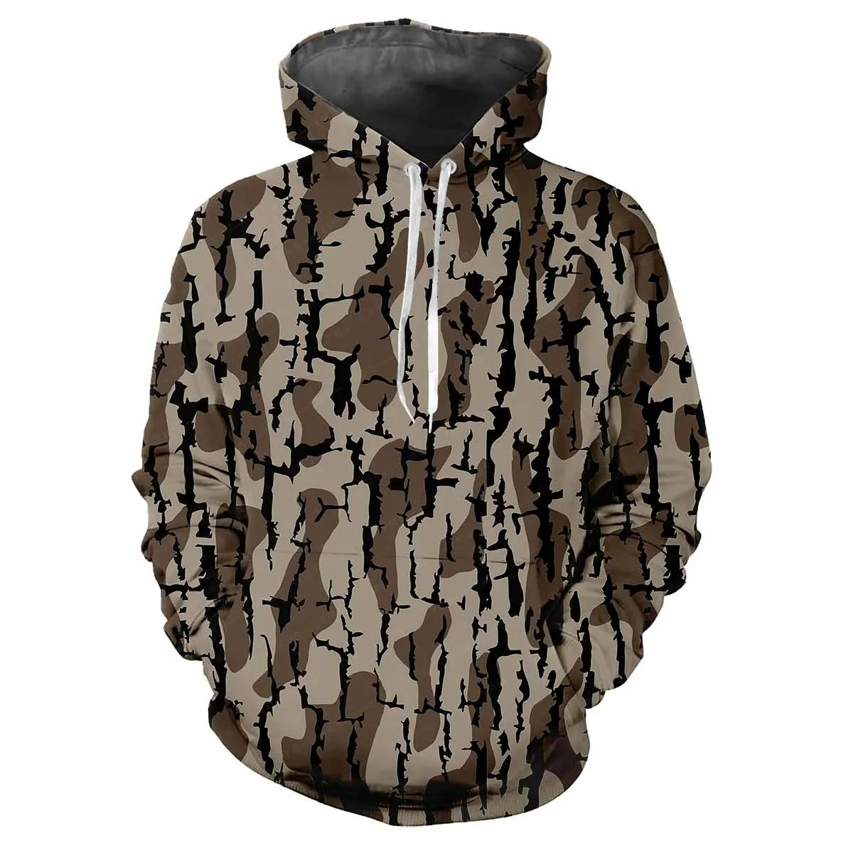 Camouflage chasse animaux en plein air Camouflage printemps et automne hommes à capuche rue tendance ample confortable haut décontracté vêtements