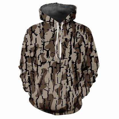 Camouflage chasse animaux en plein air Camouflage printemps et automne hommes à capuche rue tendance ample confortable haut décontracté vêtements