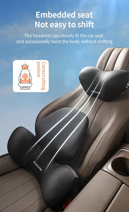 High Quality Universal Car Headrest Cushion Car Seat Neck Pillow Perforated Leather Breathable Lumbar Support Car Pillow