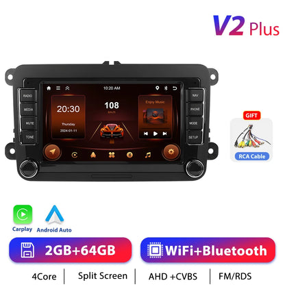 Podofo 7 "9" CarPlay Android autoradio pour Volkswagen VW Golf Passat JETTA Skoda siège voiture système Intelligent 2din GPS autoradio
