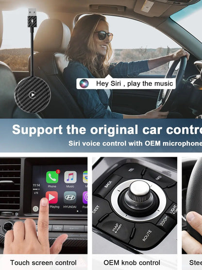 Adaptateur/dongle CarPlay sans fil pour voitures à partir de 2015 et iPhone iOS 10 +, câble d'usine