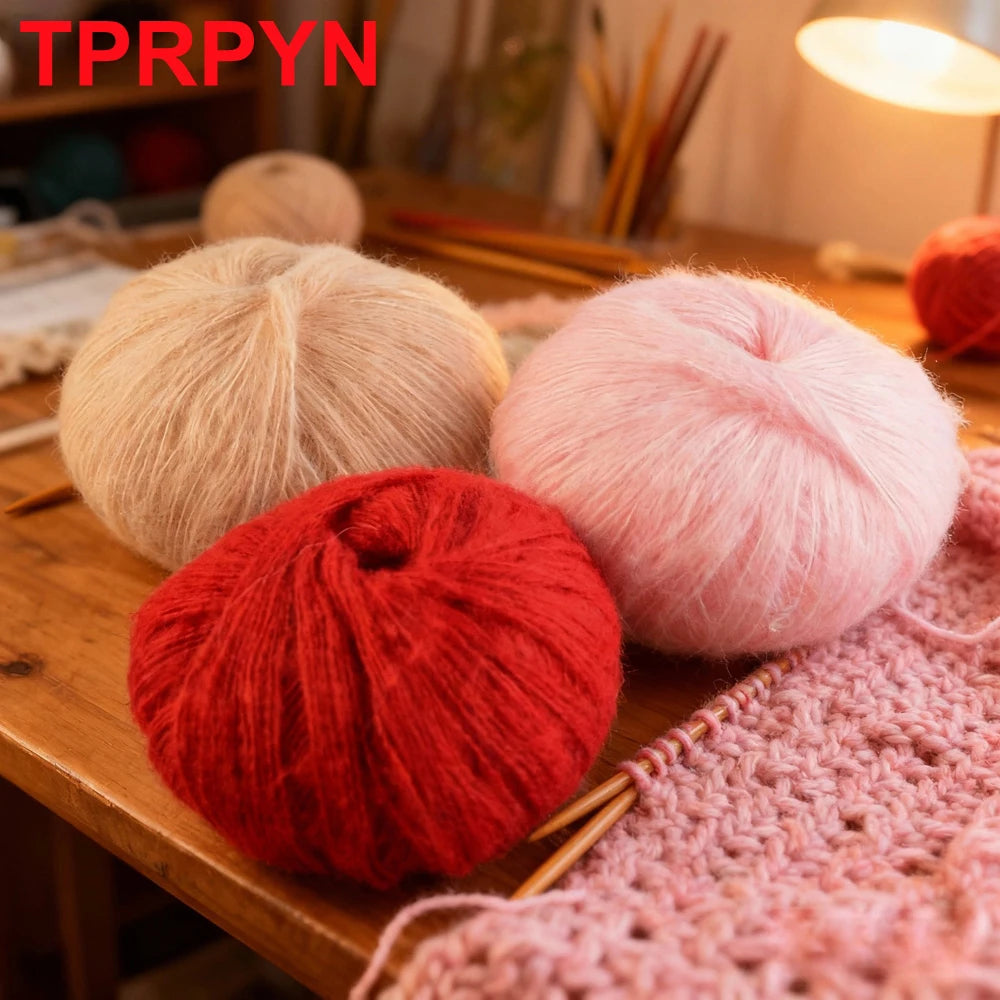 Fil Mohair tricoté à la main, 25g, 1 pièce, ligne de laine chaude au Crochet, pull shwal, écharpe